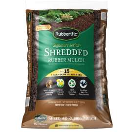 Rubberific LRM8BN Earthtone Rubber Mulch, Shredded, Dark Brown/Earthtone, 0.8 cu-ft Bag