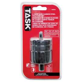 TASK T22024 Hole Saw Set, 5-Piece, Carbon Steel