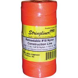 Stringliner Pro Series 35759 Construction Line, #18 Dia, 1000 ft L, 165 lb Working Load, Nylon, Fluorescent Orange