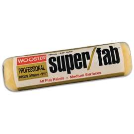 WOOSTER SUPER/FAB KR239-9 1/2 Paint Roller Cover, 3/8 in Thick Nap, 9-1/2 in L, Knit Fabric Cover, Golden Yellow