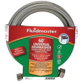 FLUIDMASTER 1W60CU Dishwasher Connector, 3/8 in, Compression, Polymer/Stainless Steel
