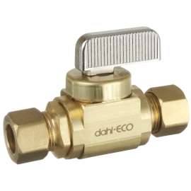 DAHL mini-ball 521-31-31-BAG In-Line Stop and Isolation Valve, 3/8 in Connection, Compression, 250 psi Pressure