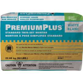 CUSTOM CPTSW50 Thin-Set Mortar, White, Powder, 50 lb Bag
