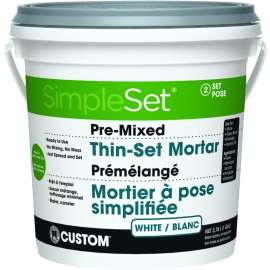 CUSTOM SimpleSet Series CSTTSW1-2 Thinset Mortar, White, Paste, 1 gal Pail