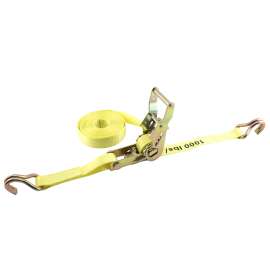 Erickson 1316 Heavy-Duty Tie-Down, 1 in W, 15 ft L, Nylon, Yellow, 3000 lb Working Load, J-Hook End