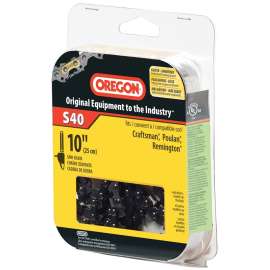 Oregon S40 Chainsaw Chain, 10 in L Bar, 3/8 in TPI/Pitch, 40-Link