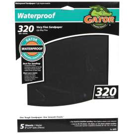 Gator 4473 Sanding Sheet, 9 in L, 11 in W, 320 Grit, Very Fine, Silicone Carbide Abrasive