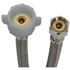 FLUIDMASTER B3T16 Toilet Connector, 1/2 in Inlet, Compression Inlet, 7/8 in Outlet, Ballcock Outlet, 16 in L