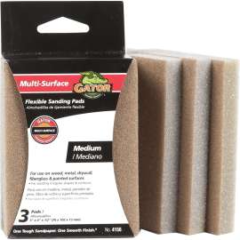 Gator 4156 Sanding Pad, 4 in L, 3 in W, 100 Grit, Medium, Aluminum Oxide Abrasive