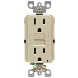 Leviton SmartlockPro M01-GFNT1-03I GFCI Receptacle/Outlet, 125 V, 15 A, NEMA: NEMA 5-15R, Ivory