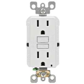 Leviton M02-GFNT1-03W GFCI Receptacle/Outlet, 125 V, 15 A, NEMA: NEMA 5-15R, White