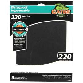 Gator 4474 Sanding Sheet, 9 in L, 11 in W, 220 Grit, Extra Fine, Silicone Carbide Abrasive