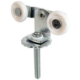 Prime-Line N 6529 Roller Assembly, 1 in Dia Roller, 1/4 in W Roller, Nylon/Steel, Silver, 2-Roller, 60 lb