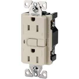 Eaton Wiring Devices 9566TRSDS GFCI Duplex Receptacle, 2 -Pole, 15 A, 125 V, Back, Side Wiring, NEMA: 5-15R