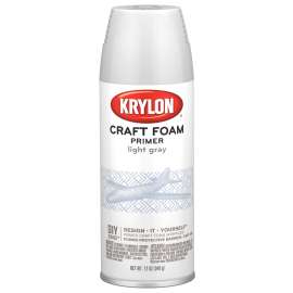 Krylon K05055007 Craft Foam Primer, Light Gray, 12 oz