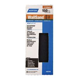 NORTON WallSand 4748 Sandscreen, 11-1/4 in L, 4-3/16 in W, 150 Grit, Fine, Silicon Carbide Abrasive