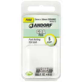 Jandorf 60670 Fast Acting Fuse, 5 A, 250 V, 1500 A Interrupt, Ceramic Body