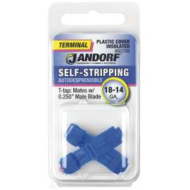 Jandorf 60799 Terminal, 18 to 14 AWG Wire, Plastic Insulation, Copper Contact, Blue