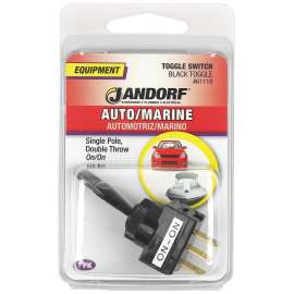 Jandorf 61118 Switch, 20 A, 12 VDC, SPDT, Tab Terminal, Black
