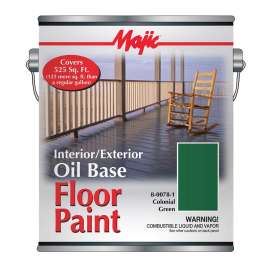 Majic Paints 8-0078-1 Floor Paint, Medium-Gloss, Colonial Green, 1 gal Pail