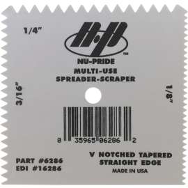 Marshalltown 6286 Spreader, 4 in W Blade, Notched Blade, Plastic Blade