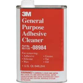 3M 08984 Adhesive Cleaner, Liquid, Solvent, Colorless, 1 qt, Can