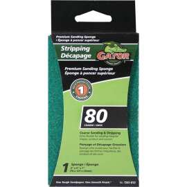 Gator 7341-012 Sanding Sponge, 5 in L, 3 in W, 80 Grit, Aluminum Oxide Abrasive