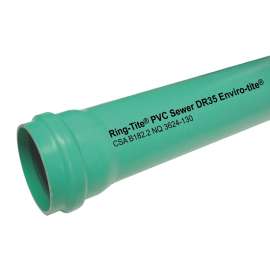 Ring Tite 39207 Sewer and Drain Pipe, 4 in, 4 m L, Green