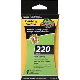 Gator 7343-012 Sanding Sponge, 5 in L, 3 in W, 220 Grit, Aluminum Oxide Abrasive