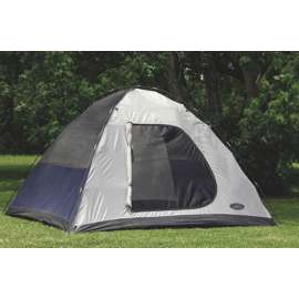 Texsport 01108 Sport Dome Tent, 10 ft L, 10 ft W, 5 Person, 1-Door, Taffeta, Gray/Navy Blue/Red/Storm