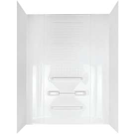 Peerless TW99440A Bathtub Wall Set, 32 in L, 53 in W, 78 in H, Polycomposite, Adhesive Installation, Tile Wall, White
