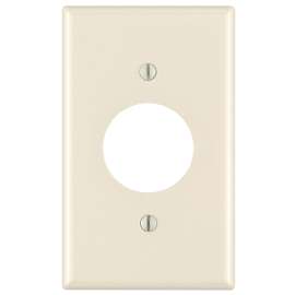 Leviton 78004 Single Receptacle Wallplate, 4-1/2 in L, 2-3/4 in W, 1 -Gang, Thermoset, Light Almond, Smooth