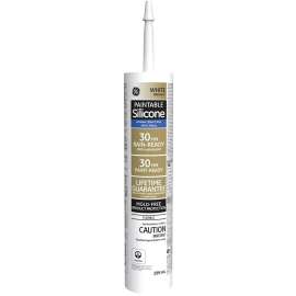 GE Silicone II GE7000C Window and Door Caulk, White, 65 deg F, 10.1 oz