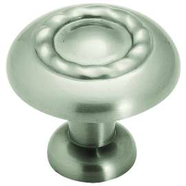Amerock Inspirations Series TPK1585G10 Cabinet Knob, 1-1/16 in Projection, Zinc, Satin Nickel