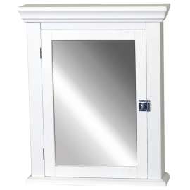 Zenith Early American Series MC10WW Medicine Cabinet, 22-1/4 in OAW, 5-7/8 in OAD, 27 in OAH, Wood, White, 2-Shelf