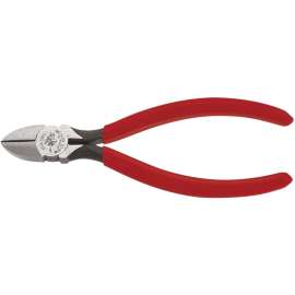 KLEIN TOOLS D252-6 Diagonal Cutting Plier, 6-1/8 in OAL, 1/2 in Cutting Capacity, Red Handle, 0.813 in W Jaw