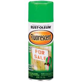 RUST-OLEUM 1932830 Fluorescent Spray Paint, Flat/Matte, Fluorescent Green, 11 oz, Aerosol Can