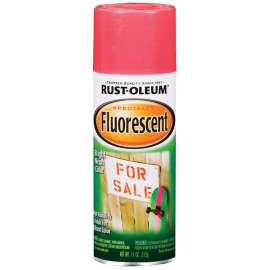 RUST-OLEUM 1959830 Fluorescent Spray Paint, Flat/Matte, Fluorescent Pink, 11 oz, Aerosol Can