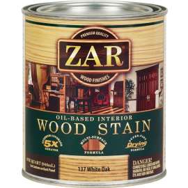 ZAR 13712 Wood Stain, Oak/White, Liquid, 1 qt, Can