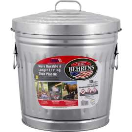 Behrens 6210 Trash Can, 10 gal Capacity, Steel