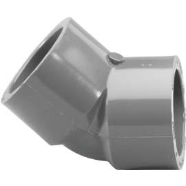 GENOVA 300 Series 306158 Pipe Elbow, 1-1/2 in Slip, 45 deg, Gray