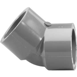 GENOVA 300 Series 306208 Pipe Elbow, 2 in Slip, 45 deg, Gray