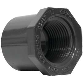 LASCO 838130BC Reducing Bushing, 1 x 1/2 in, Spigot x FIP, PVC, SCH 80 Schedule