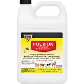Bonide POUR-ON 46430 Fly and Lice Control, Liquid, Pour-On, Spray Application, 1 gal