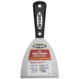 HYDE Black & Silver 02600 Chisel Scraper, Nylon Handle