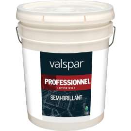 Valspar 11900 Series 11912-5GAL Interior Paint, Semi-Gloss, Medium, 5 gal, Pail, Latex Base