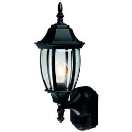 Heath Zenith Dualbrite Series HZ-4192-BK Motion Activated Decorative Light, 120 V, 100 W, Incandescent Lamp, Black