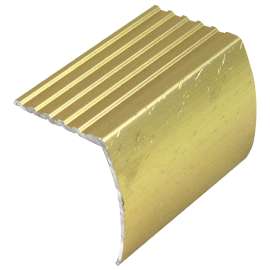 SHUR-TRIM FA2190HGA12 Stair Nose Moulding, 12 ft L, 1-1/8 in W, Aluminum, Hammered Gold
