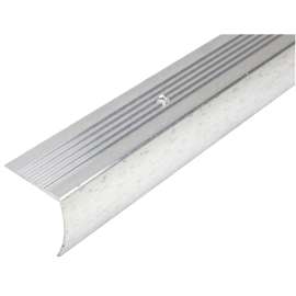 SHUR-TRIM FA2184HSI03 Stair Nose Moulding, 3 ft L, 1-1/8 in W, Aluminum, Hammered Silver