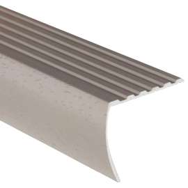 SHUR-TRIM FA2190HSI03 Stair Nose Moulding, 3 ft L, 1-1/8 in W, Aluminum, Hammered Silver